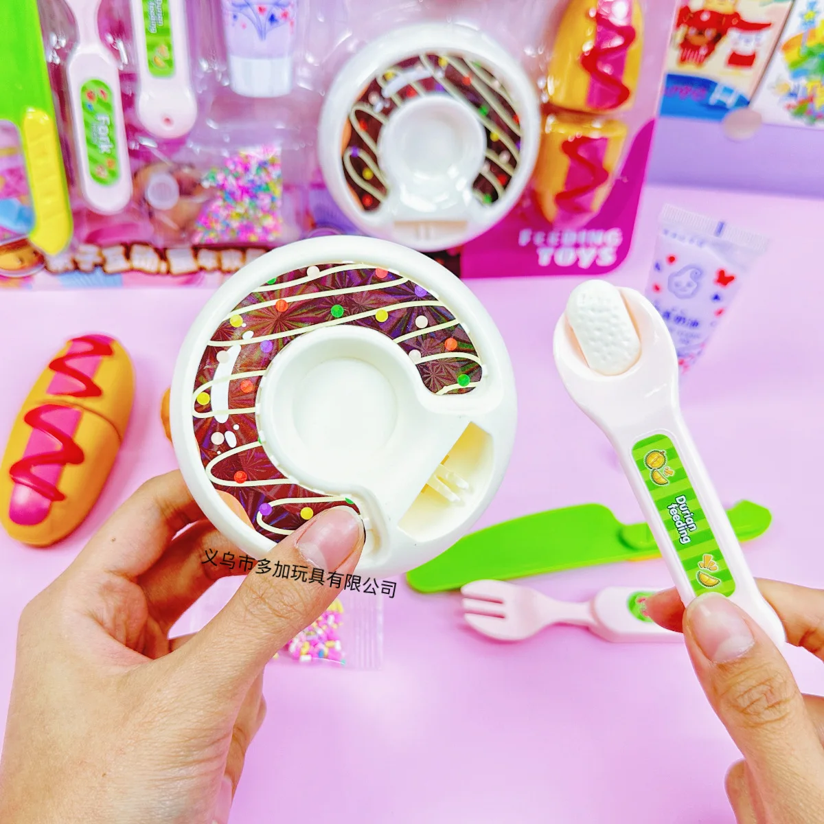 الإبداعية DIY اليدوية كريم جل كعكة تغذية لعبة محاكاة دونات الدجاج المقلي تغذية مجموعات الالعاب لعب الاطفال ألعاب المنزل هدية مضحكة #2