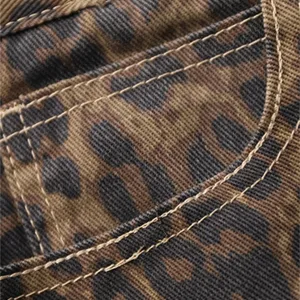 LEOPARD STAMP BRIM Pants for Women High Waist Y2K Retro Fashion Streetwear Hip Hop Jeans In Line Larga Larga Jeans Baggy 6 Main Sales Pants Y2K Jeans - №6