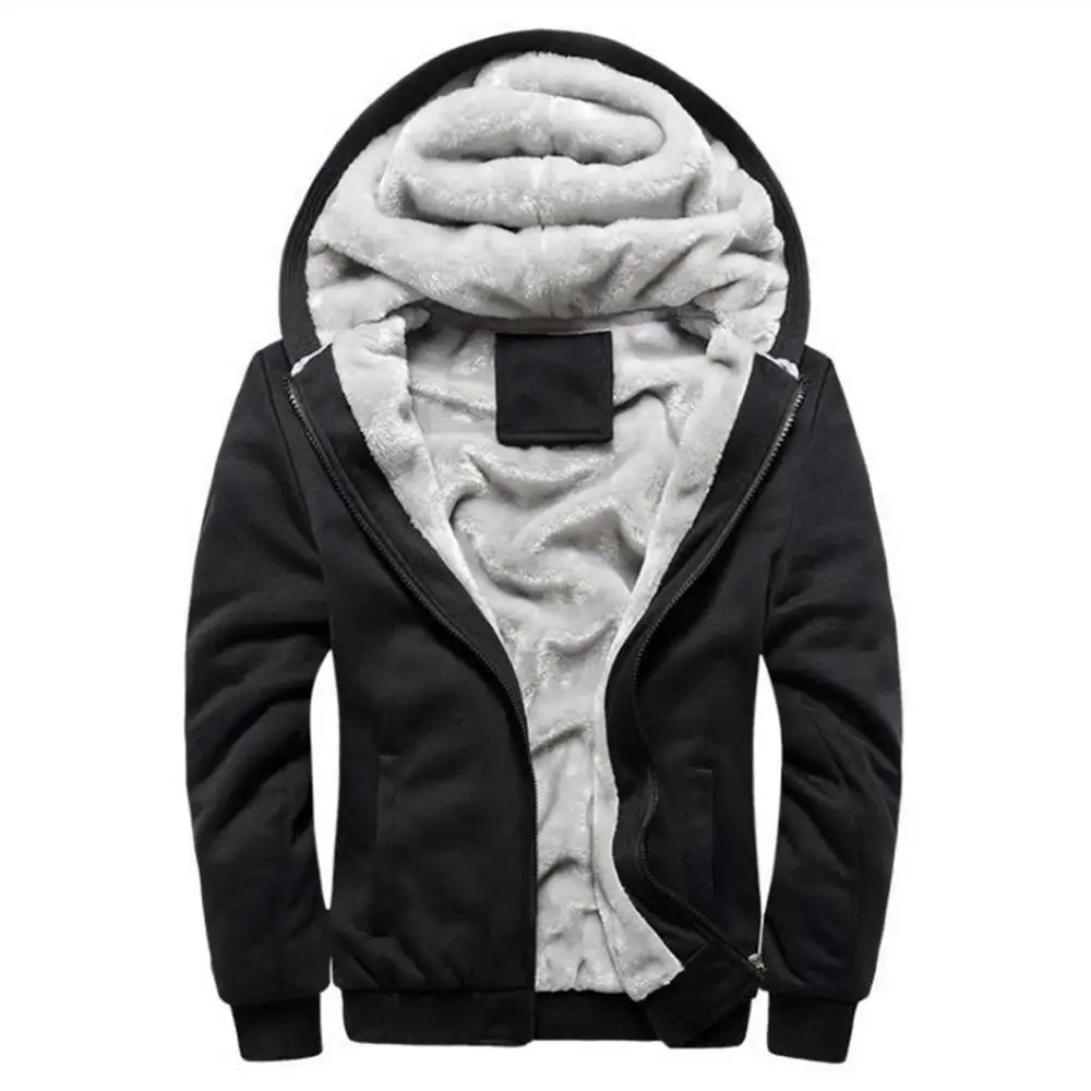 Men Hooded Coat Long Sleeve Pocket Zip Up Outwear Jacket chaquetas para mujeres