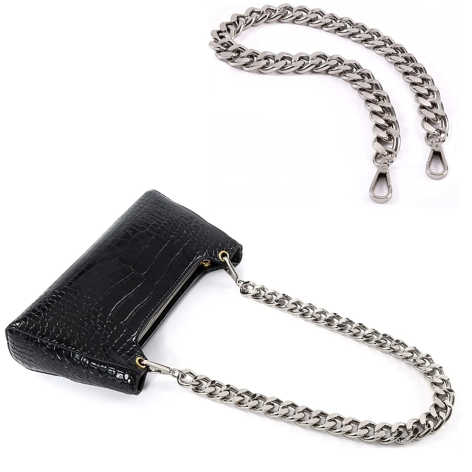 High end Detachable Stainless Steel Bag Chain Strap Versatile for Cross body Bags
