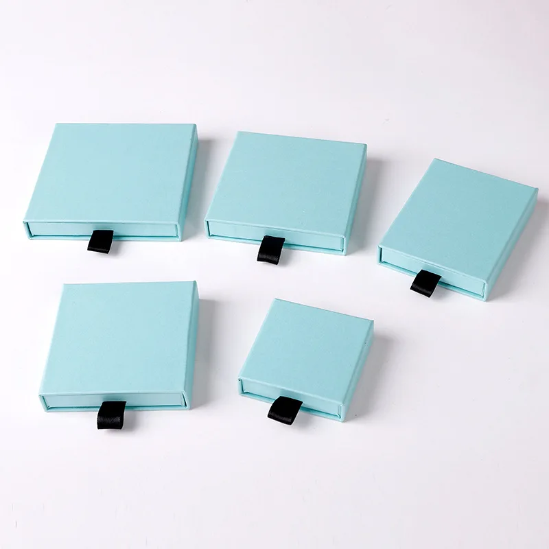 10Pcs New 1.7cm Thin Paper Jewelry Accessories Organzer Packaging Boxes For Earrings Necklace Card Gift Display Storage Case