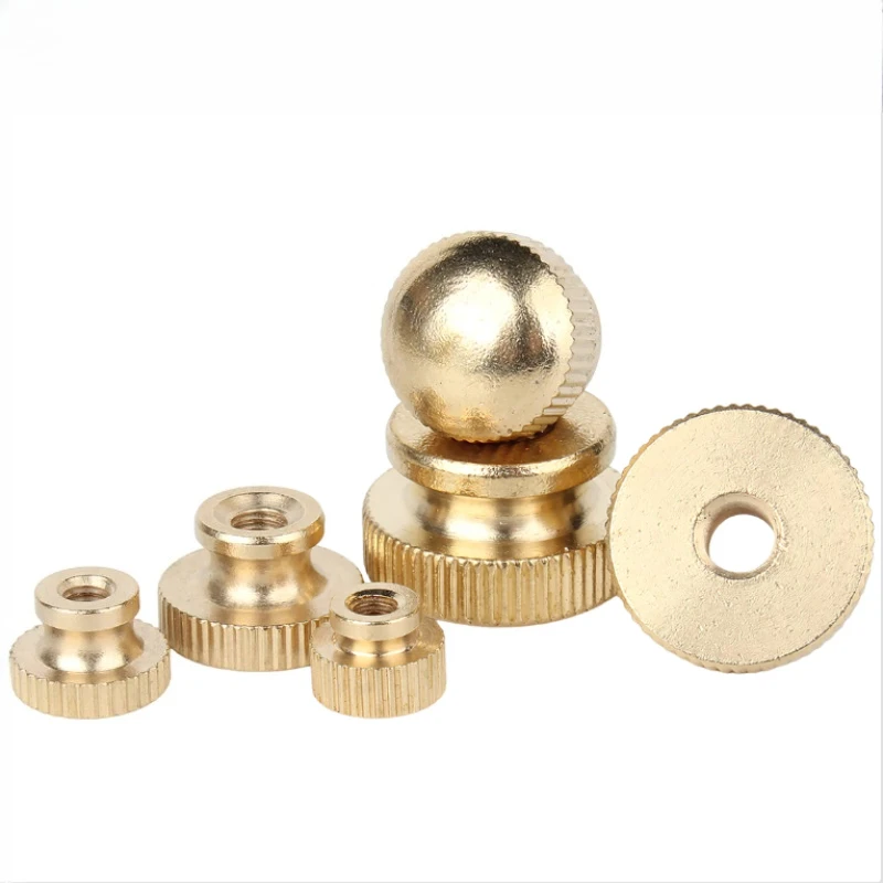M3 M4 M5 M6 M8 M10 Brass Through/Blind Hole Hand Twisted Nut High Head Knurled Nut Advertising Decorative Nail