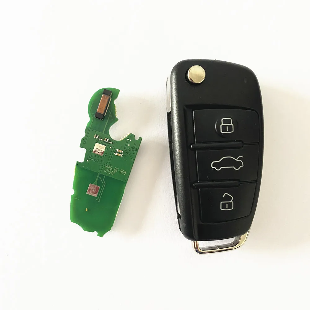 3 Button Flip Remote Key 8E0837220Q 8E chip 868mhz 433mhz  FSK model for audi A6L Q7 auto key