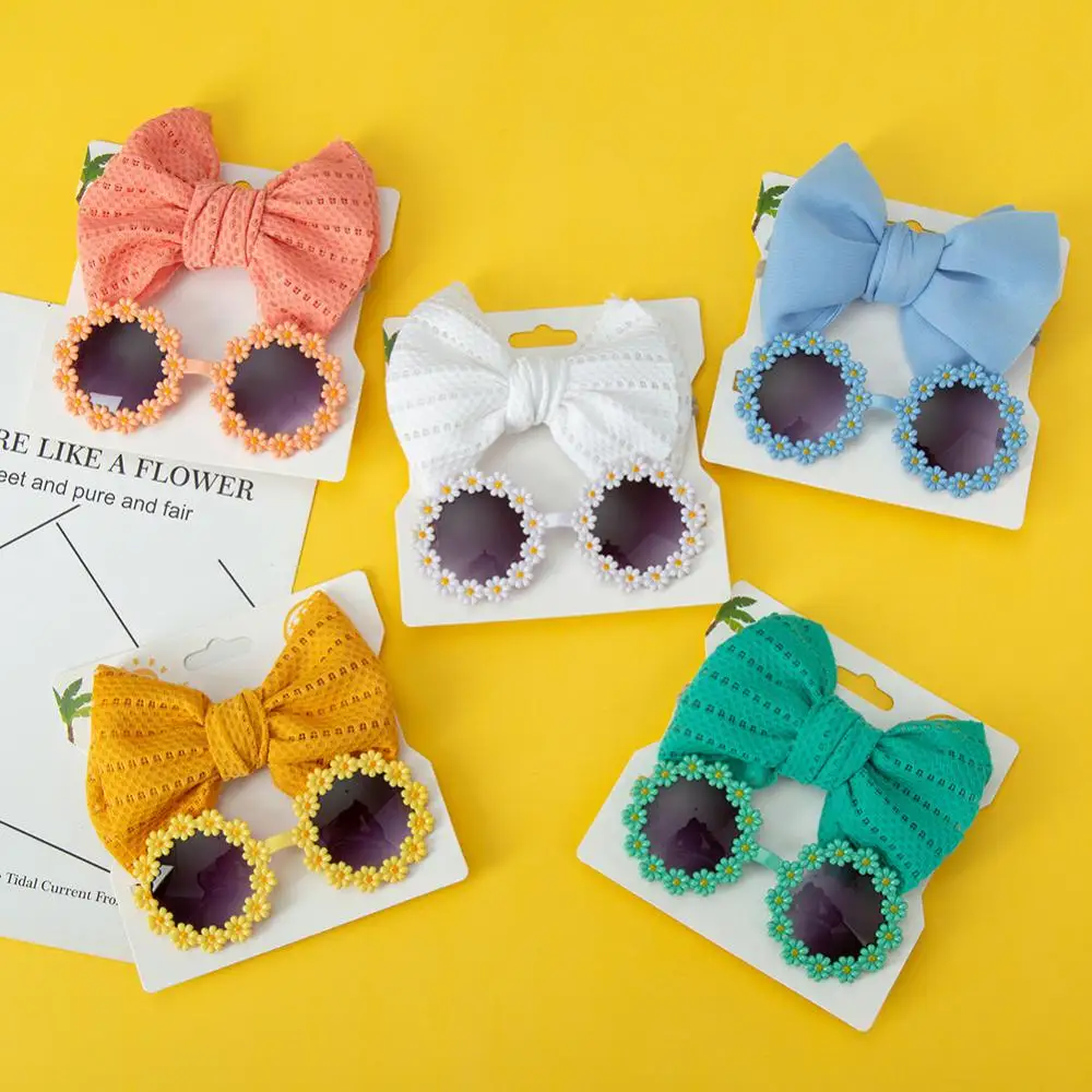 Childrens Sunglasses Hairband Set Comfortable And Wear-resistant Trendy And Stylish Personality Baby Girl Hair Accessories