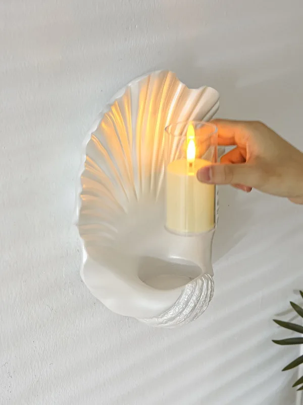 Shell pearl wall hanging lighting candle living room porch narrow aisle