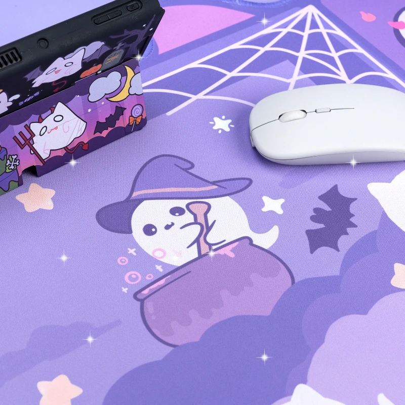 Ghost Large Mouse Pad Ins Cute Oversized Desk Mat Keyboard Pad Wrist Holder Halloween Christmas Atmosphere Gift