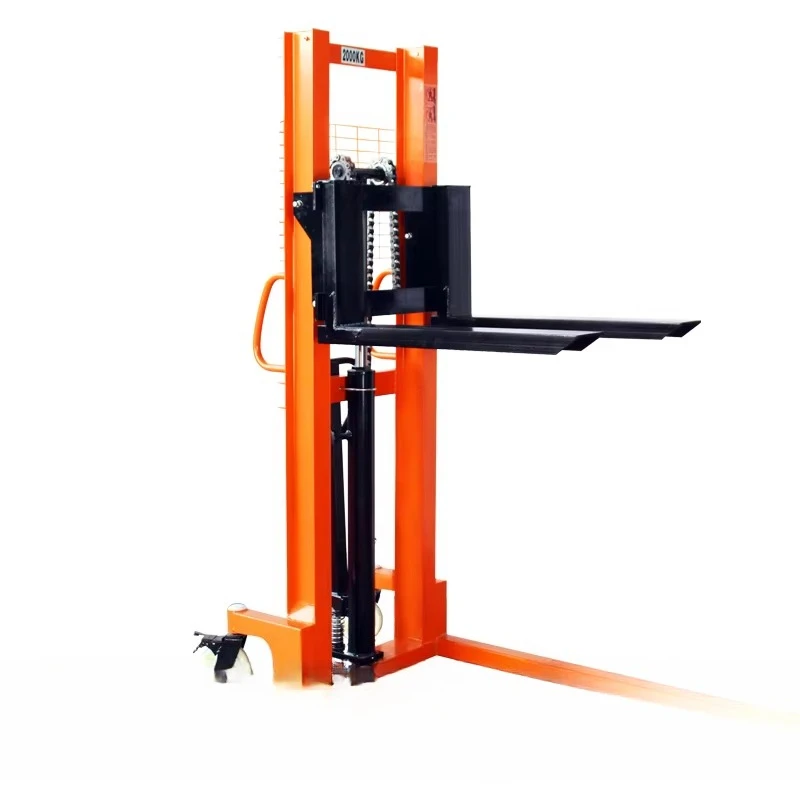 yjq manual hydraulic forklift 1/2 ton hand-pushed stack forklift 3 tons and a half electric small lifting ground cattle