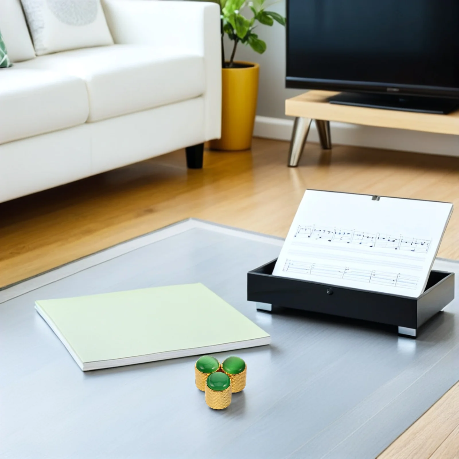 

3Pcs Electric Guitar Knobs Green Cat Eye Metal Potentiometer Rotary Volume Tone Control Caps for Bass Guitar Audio Equipment