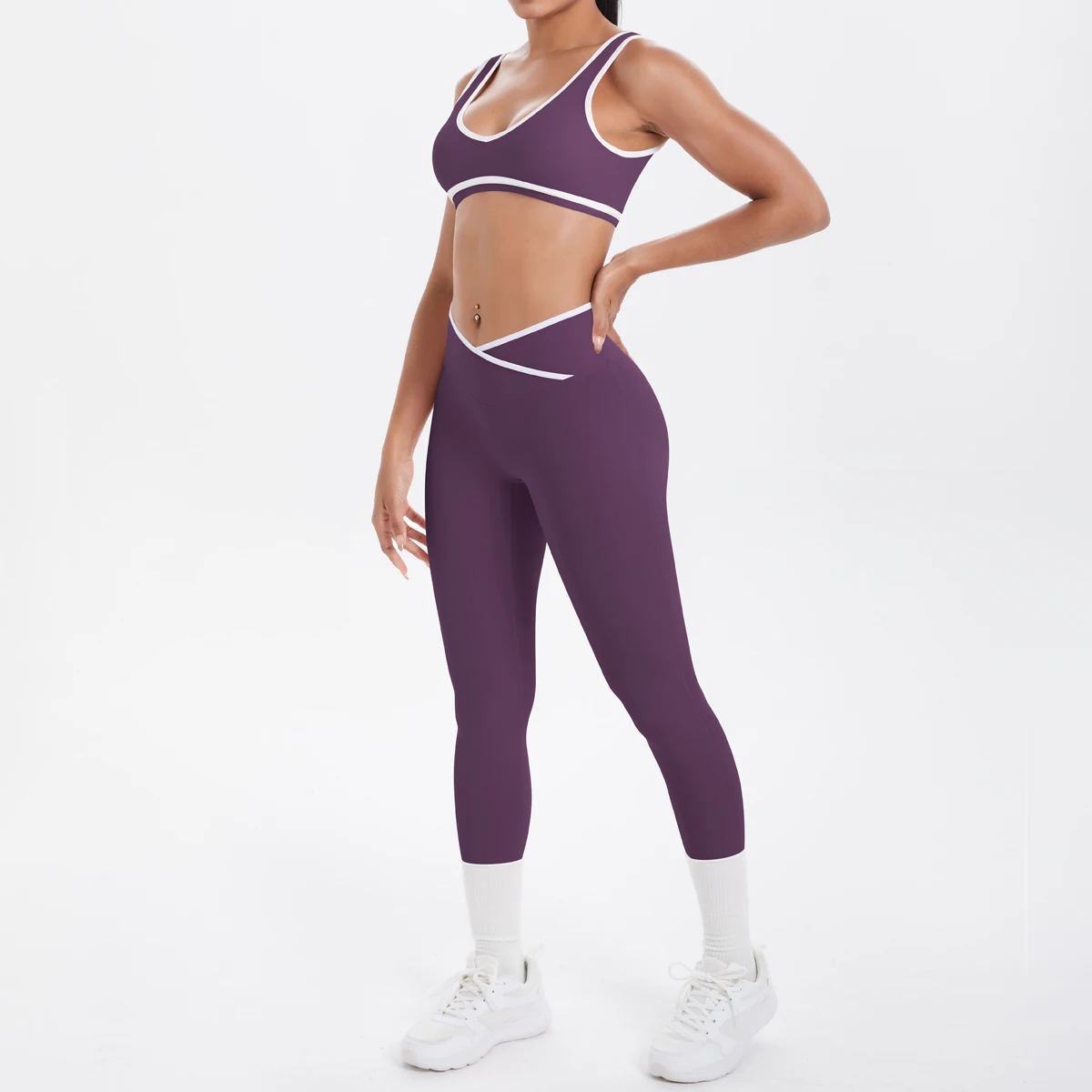 Damen-Sport-BH, Yoga-Hosen-Set, schnell trocknende Leggings, Fitness, Sport, Sommer, Yoga-Top, Push-Up, hoch taillierte Yoga-Sport-Leggings – Detail 20