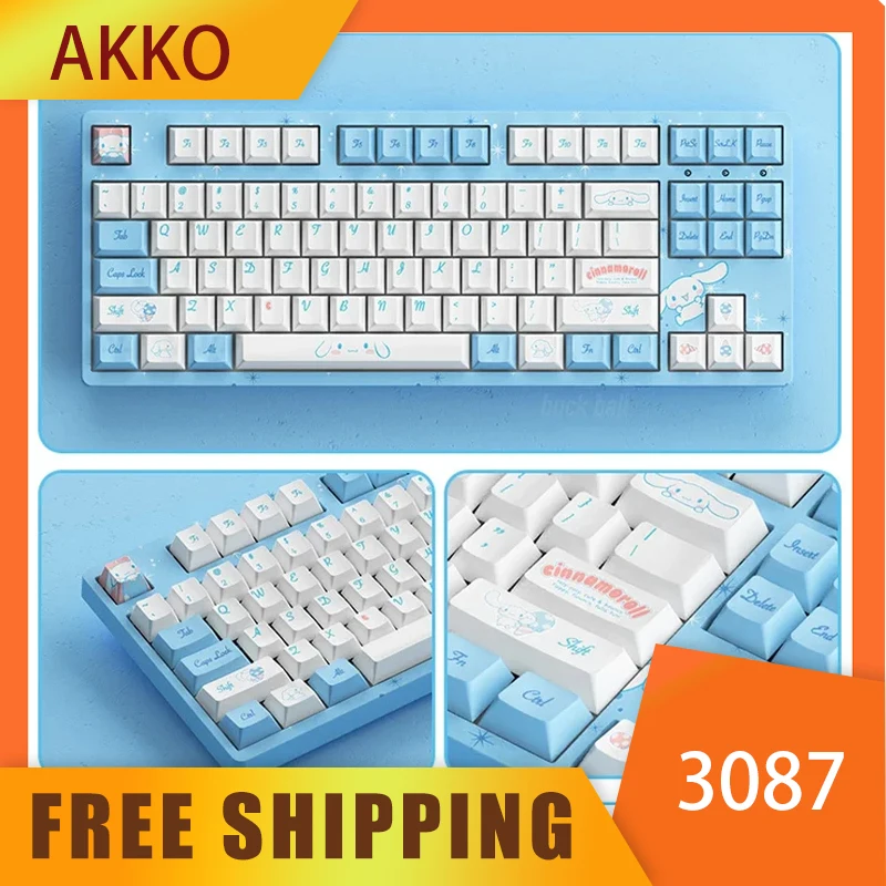 

AKKO 3087 Mechanical Keyboard Cinnamoroll 3108 Usb Wired Keyboard Keycaps Custom Gamer Keyboard For Gamer Computer Gift