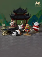 Copper Craft Chinese Cartoon Film Kung Fu Panda Figurines Cute Animal Sports Talent Sculptures Desktop Decor Art Collection Gift