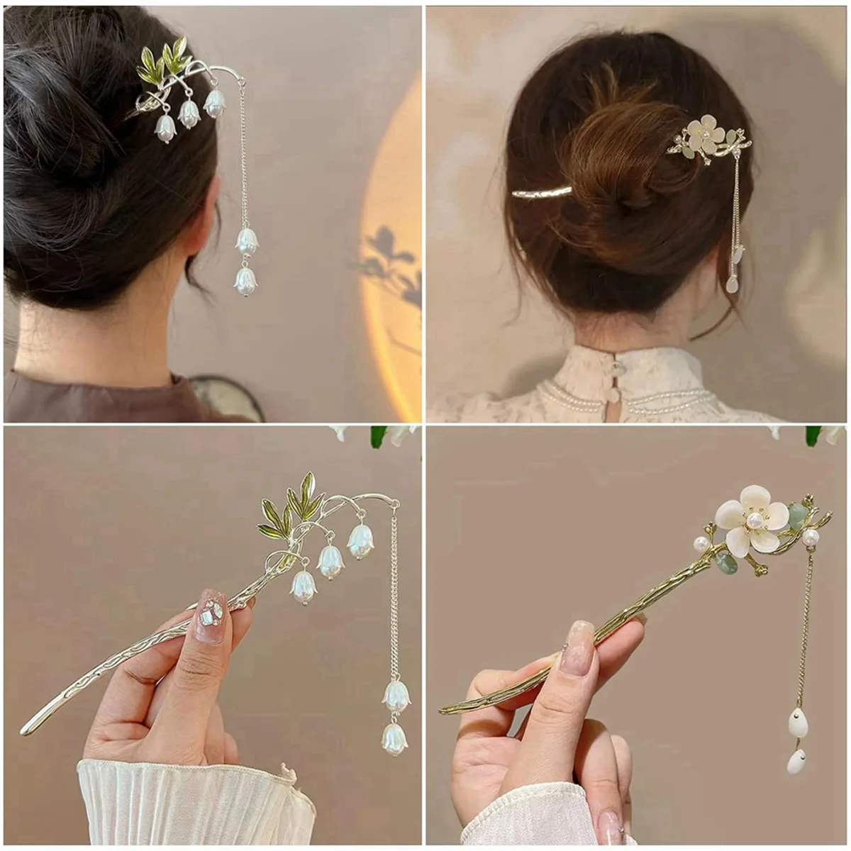 

Durable Lily of the Valley Chinese Hair Sticks for Buns