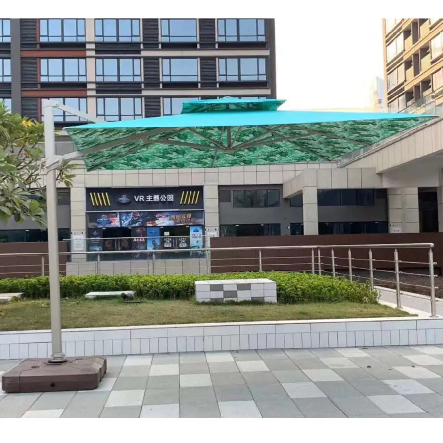 Custom Furniture Patio Light Emitting Diode Light Umbrella Garden Cantilever Umbrella Outdoor Double Parasol Large Roman Umbrell