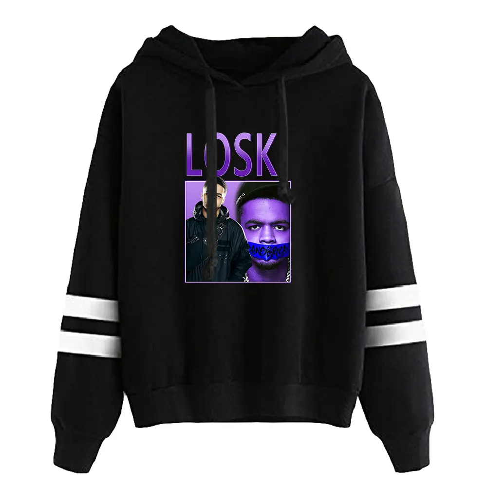 

2026 Loski Merch Unisex Pocketless Parallel Bars Sleeve Sweatshirt Women Men Hoodie American Rapper Hip Hop Clothes
