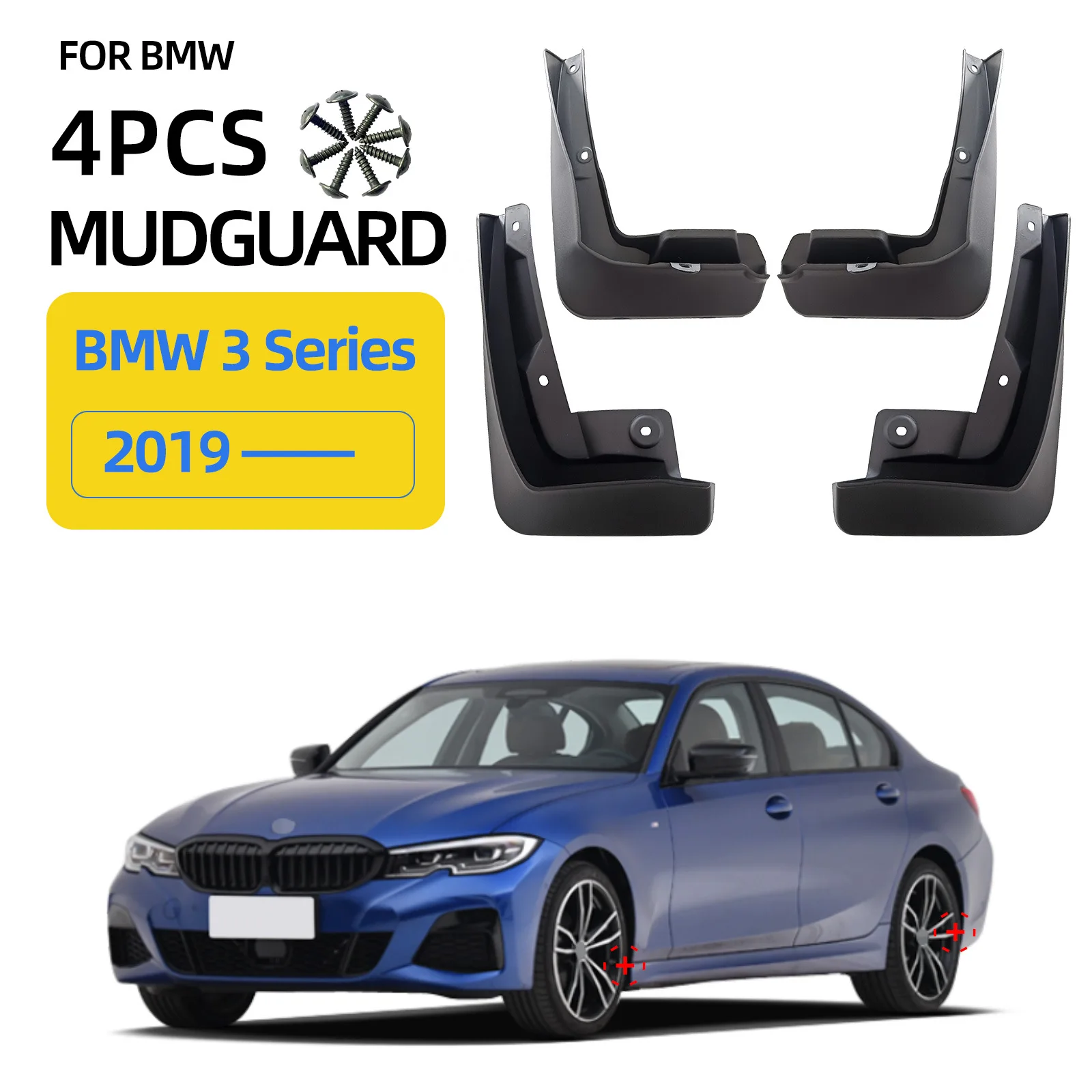 

For 2019-2024 BMW 3 Series BMW 3 Series Mudguards Fender Mudflaps Front Rear Flares Splash Guards Cover Car Accessorie