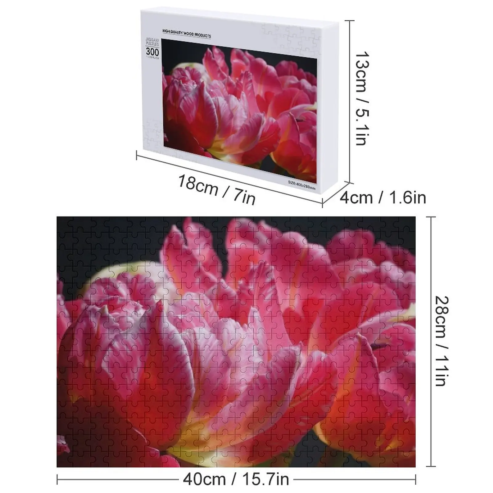 Pink Parrot Tulips close up VI Jigsaw Puzzle Personalized Baby Object Customized Gifts For Kids Personalized Gifts Puzzle