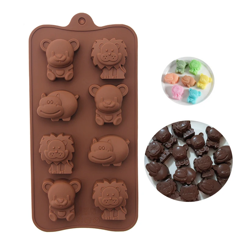 Kreskówka śliczny lew krowa mysz w kształcie szczura forma na czekoladki DIY ręcznie robiony deser Pudding galaretka zwierzę silikonowa forma