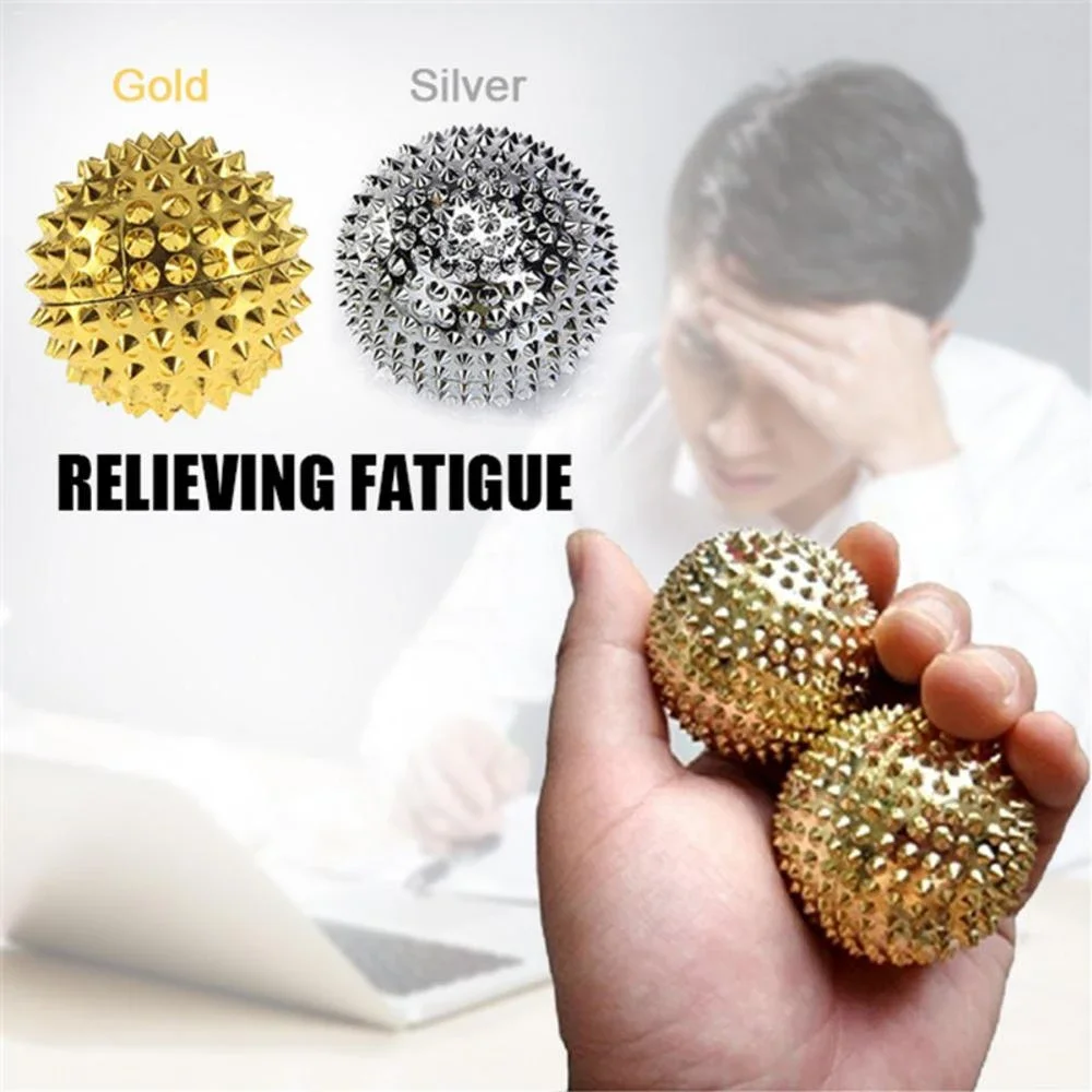 9Pcs/Lot Men Women Pressure Relief Yoga Fitness Ball Magnetic Therapy Massager Magnet Hand Foot Acupuncture Ball Needle Massage