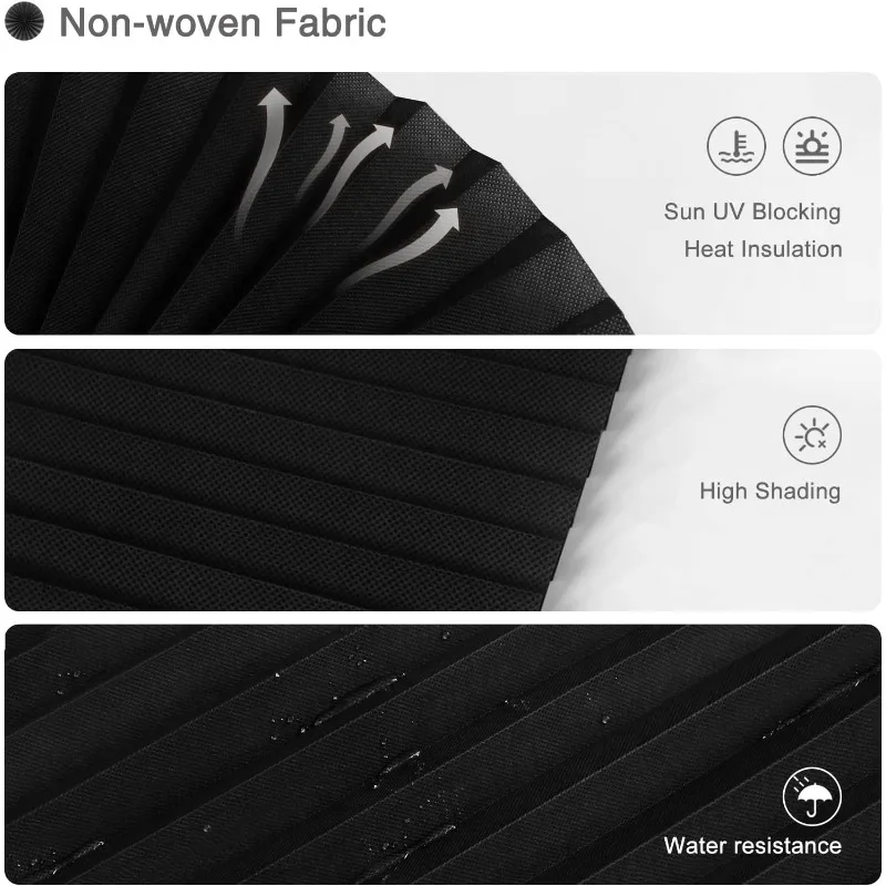 Self Adhesive Pleated Blinds for Windows Doors Shades for Home /Nursery/ Bedroom/ Kitchen/ Bathroom Room Darkening Full Blackout