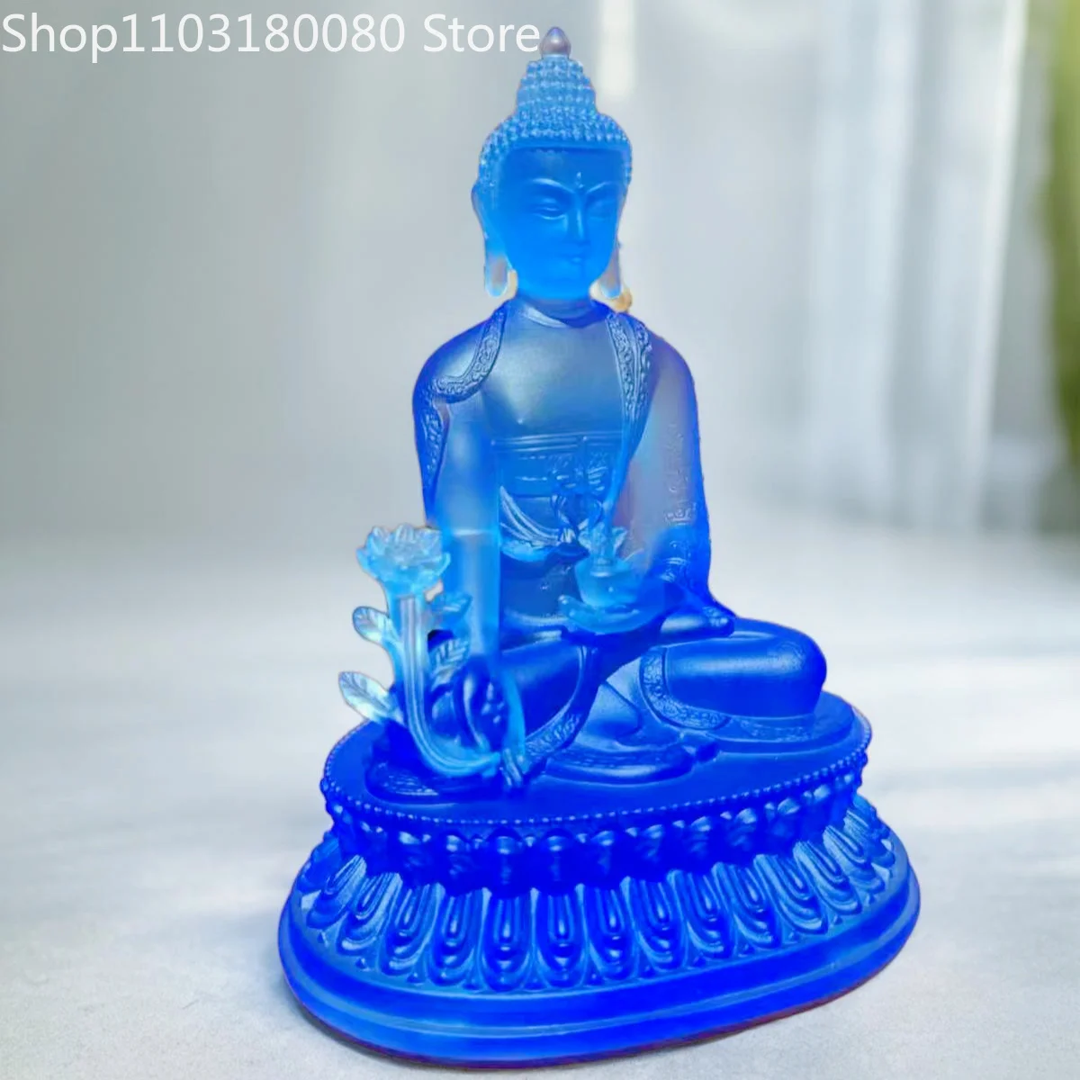 

Ancient method Colored glaze Liuli Medicine Buddha statue sculpture,11cm,18cm,24cm,30cm