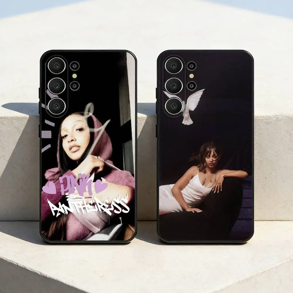 Street Mix PinkPantheress Phone Case For Samsung S26,S25,24,23,22,30,21,10,9,Ultra,Plus,Lite,Black Soft Case