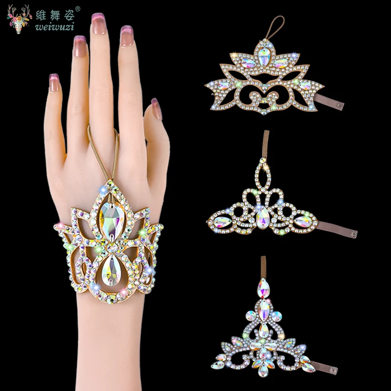 Belly Dance Bracelet High-end Elegant Mittens Female Adult Latin Dance Performance Rhinestone Matching Competition Accessories