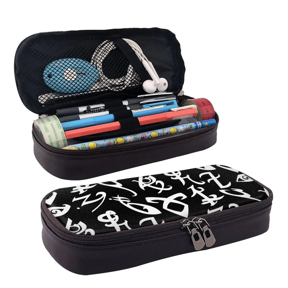 Shadowhunters, Shadowhunters Runes, Mortal Instruments Leather Pencil Case for Boy Girl School Pen Box Pencil Bag Pen Holder Bag
