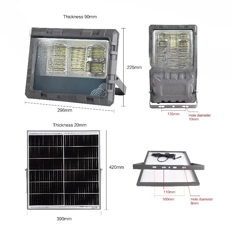 Dusk to Dawn Outdoor Solar Light 200 Watts Lithium Battery Light Emitting Diode Solar Flood Light, Outdoor Solar Light, Garden