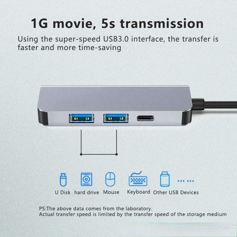 【Fast Delivery】4 in 1 Multiport USB C HUB Type C to HDMI PD USB 3.0 adapte 4K HDMI Docking Station Data Adapter for Computers