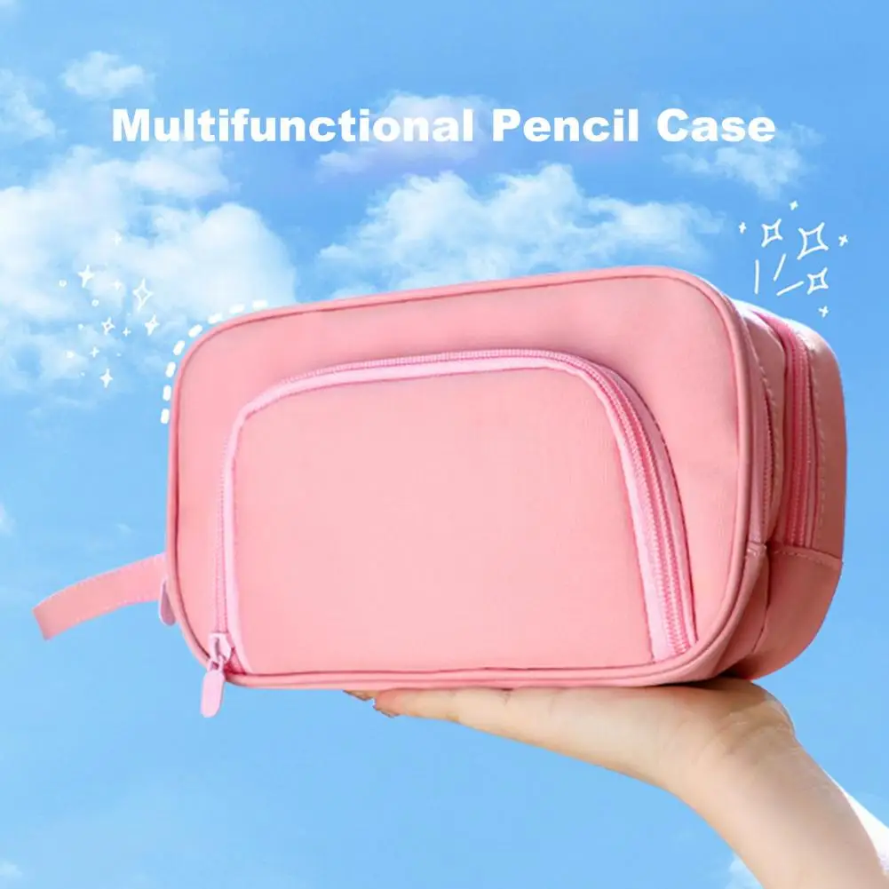 Washable Pencil Case Capacity Pencil Case Organizer with Multiple Compartments Sturdy Zipper Cute Design for Students Adults