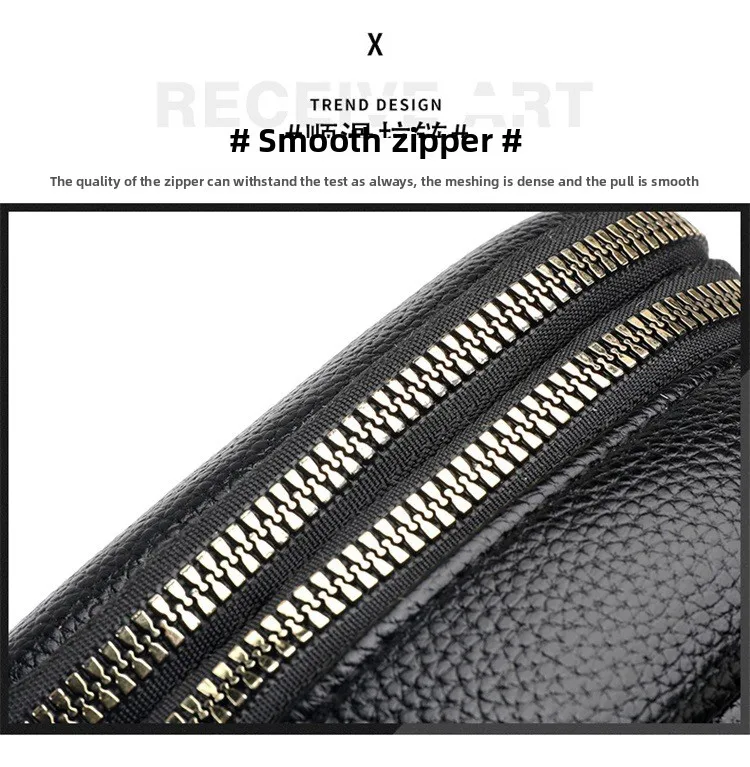 Mini-Multifunktions-Umhängetasche aus Leder für Handy/Sport, Cross-Taschen mit Kopfhöreranschluss, mehrlagige Damentasche mit Abdeckung – Detail 5