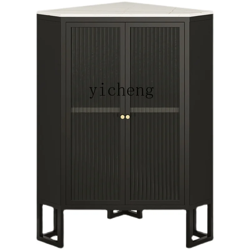 Tqh Light Luxury Glass Corner Cabinet Corner Cabinet Modern Minimalist Living Room Corner Cabinet Triangle Locker