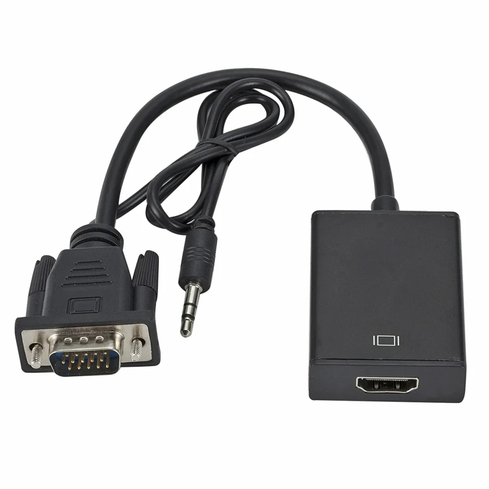 Konwerter kompatybilny z LccKaa 1080P VGA na HDMI Adapter z obsługą Audio do laptopa PC, aby projektor HDTV HDMI-kompatybilny z Adapter VGA