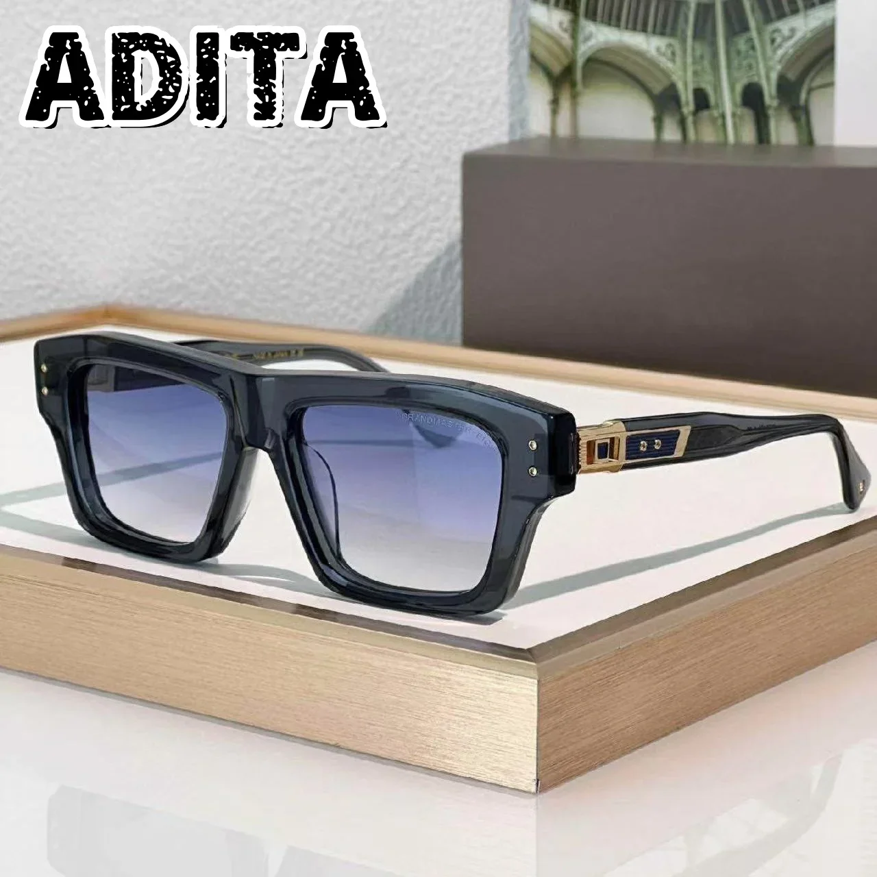 GRANDMASTER-EIGHT DTS458 Top High Quality Sunglasses For Men Titanium Style Fashion Design Sunglasses For Womens With Box