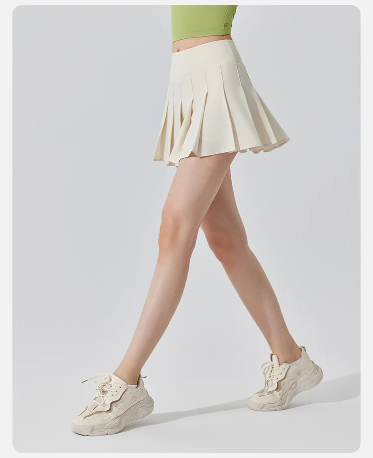 

2-in-1 Peakball Sportswear Mini Pleated Tennis Skirt Women's Golf Dance Outdoor Running Wear Side Pockets Workout