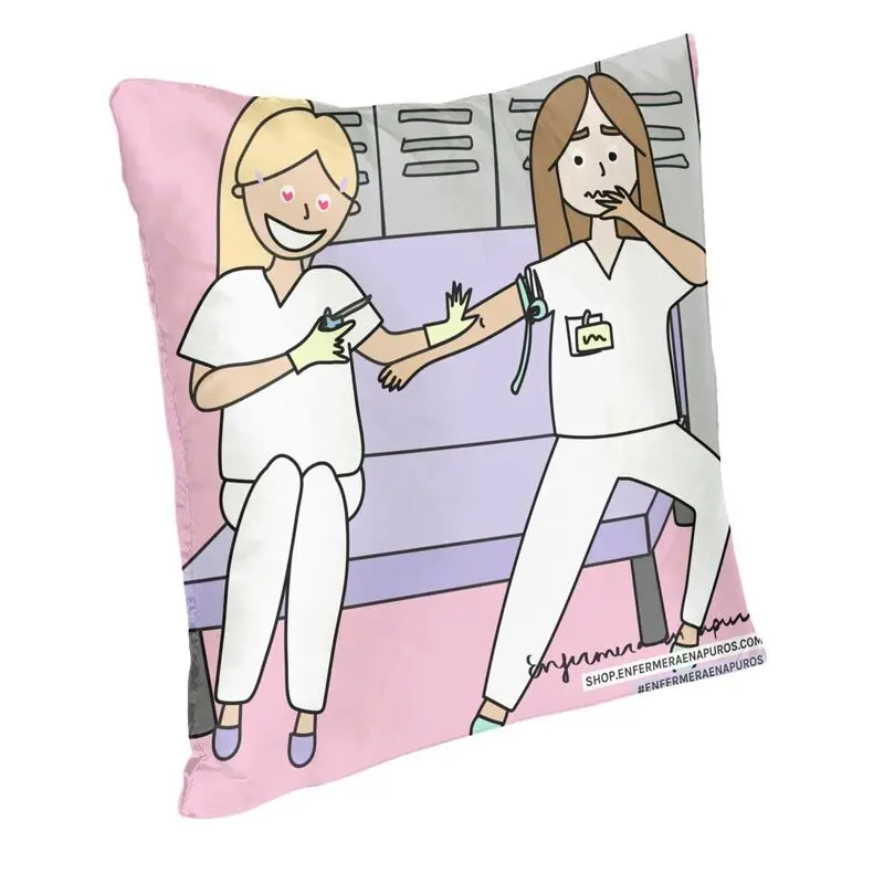Enfermera En Apuros Nurse Medicine Cushion Cover 40x40cm Home Decor 3D Print Throw Pillow Case for Car Double Side