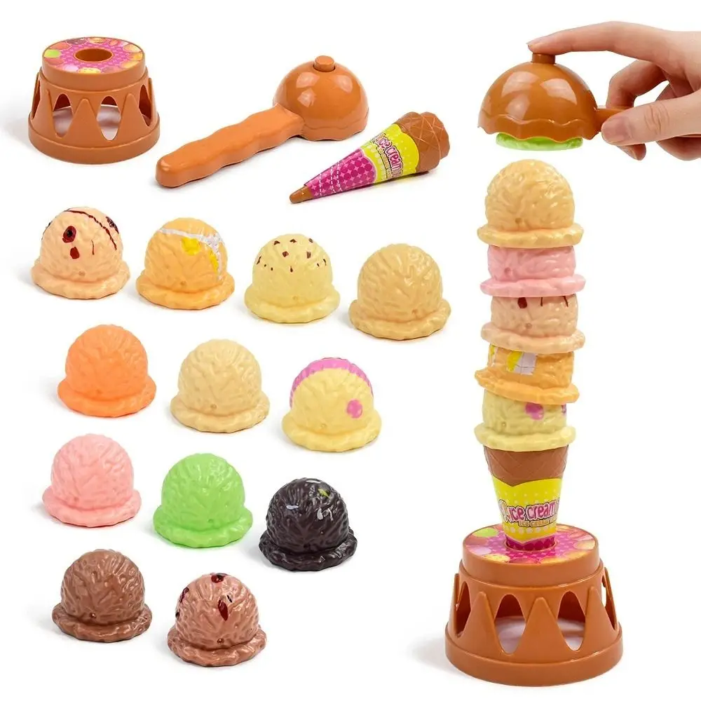 Dessert Ice Cream Games Toy Balancing Montessori Simulation Ice Cream Kitchen Toy Educational Sensory Color