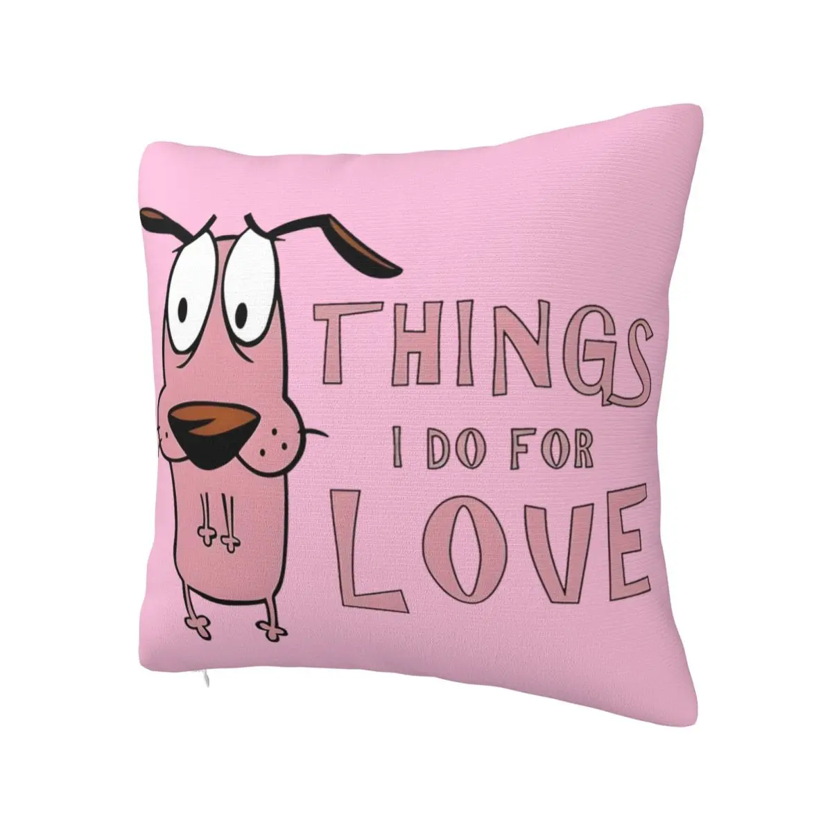 C-Courages Cowardly Dog Cute Pillowcase Double-sided Printing Cushion Cover Decorative Pillow Case Cover Living Room Square