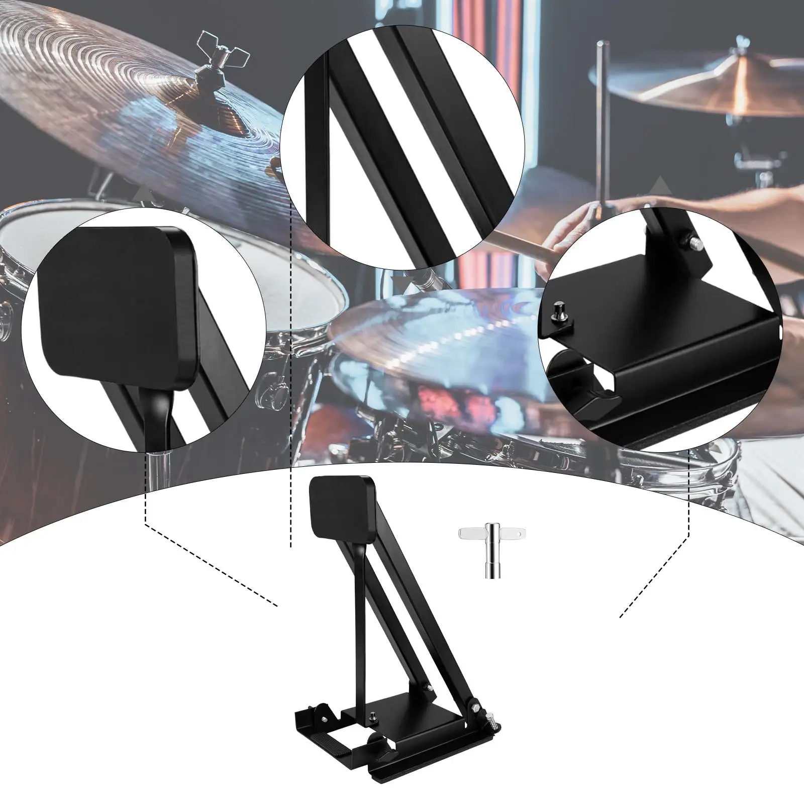 

Bass Pedal Practice Pad Folding High Density Rubber Easy to Use Sturdy Portable Convenience Silent for Training Percussion Parts