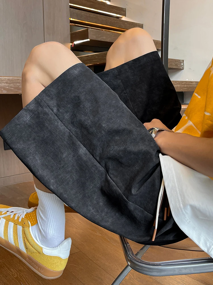 

Ice Silk Men's Sport orts Summer Qui Dry Loose Fit Five Inches Dyed Pants Casual Straight Leg mid Waist Faion Brand