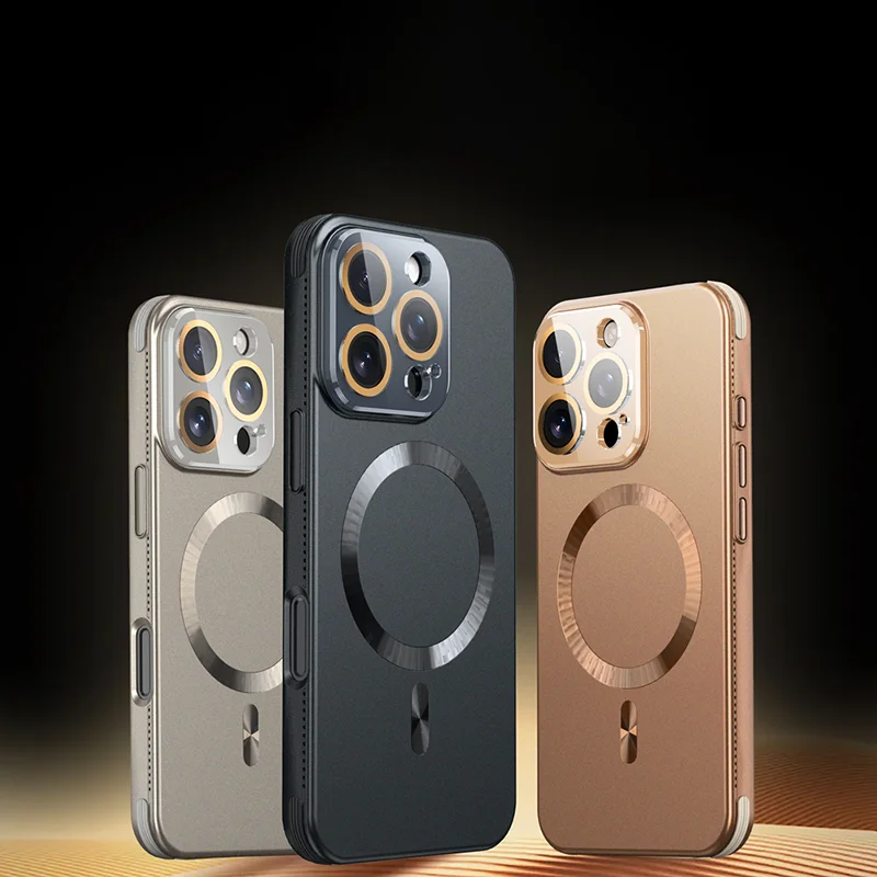 Für Magsafe Magnetische Drahtlose Lade Luxus Einfarbig Beschichtung Telefon Fall Für iPhone 16 Pro Max 14 13 15 Pro max Zurück Abdeckung