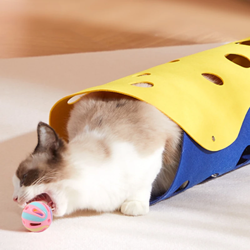 Bell Ball Cat Toys Kitten Colorful Playing Ball Toys Interactive Funny Plastic Cat Sound Toy Cat Ball Chase Toy Pet Supplies