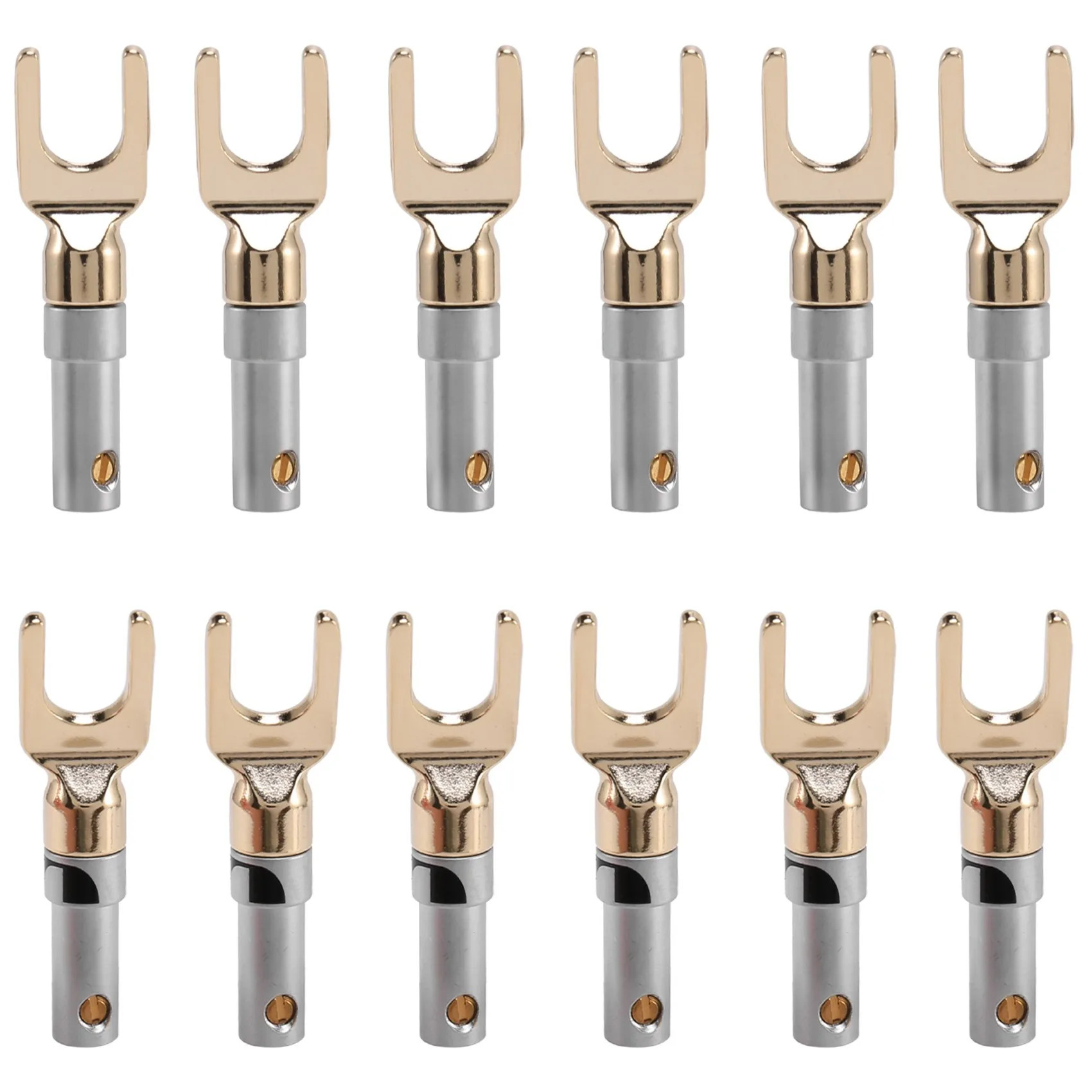 B24B Y Plug 45 درجة محطة المجرف موصل لأسلاك مكبر الصوت لتقوم بها بنفسك/سلك توصيل مكبر الصوت لتقوم بها بنفسك - حزمة من 12 (6 أسود + 6 أحمر) #2