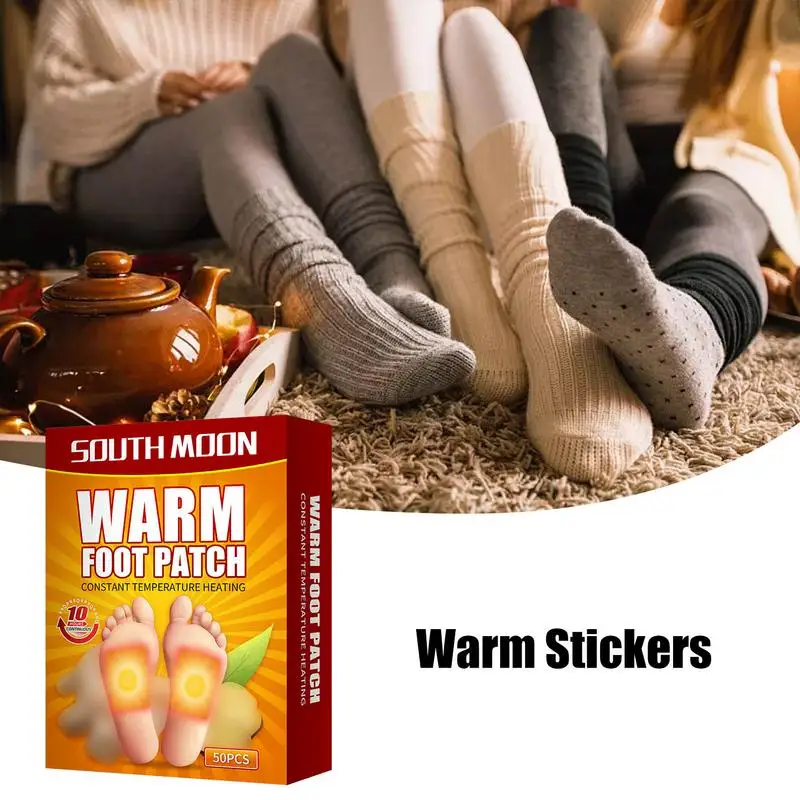 50pcs Adhesive Toe Warmers Foot Toe Warmer Sticker Heat Adhesive Patches Long Lasting Warm Foot Patch Keep Feet Warm Heat Pads