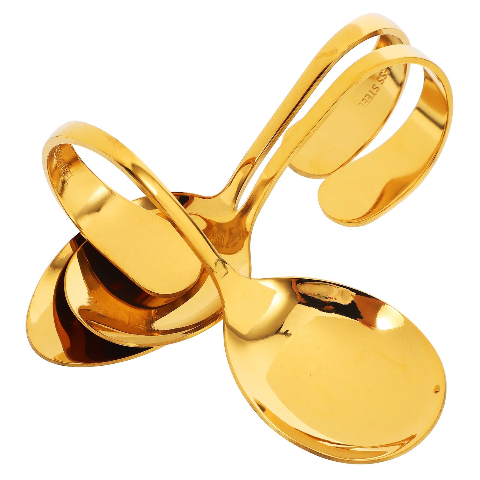 

3Pcs Stainless Steel Seafood Curved Spoon Salad Sushi Serving Spoon Creative Ergonomic Reusable Kitchen Buffet