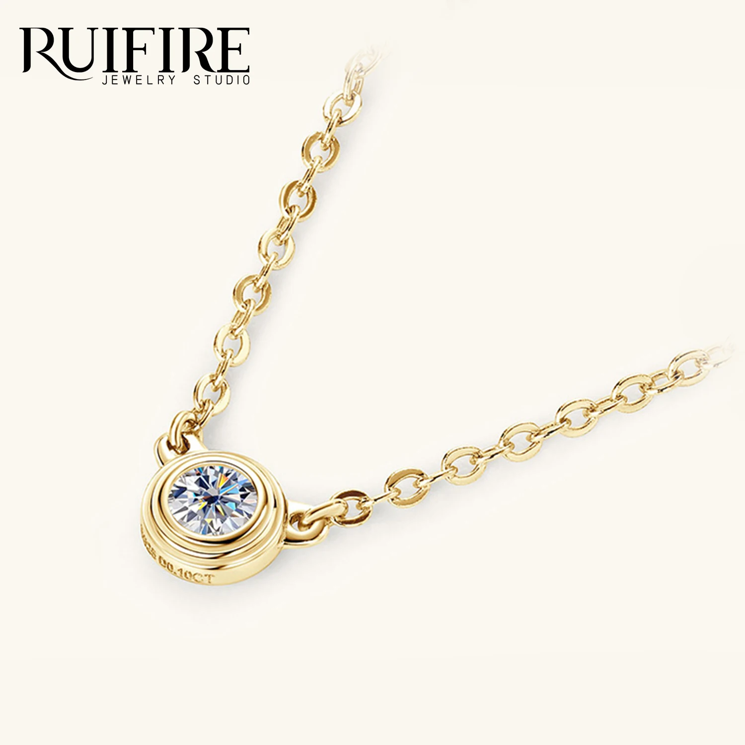 

RUIFIRE 14-каратное позолоченное ожерелье из стерлингового серебра 925 пробы с муассанитом, классическая цепочка, модные ювелирные изделия, женский подарок для поездок на работу