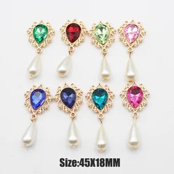 NEW 18*45mm 10Pcs Crystal Rhinestone Gold Brooch Accessories DIY Wedding Invitation Card Wine Glass Gift Box Creative Decoration