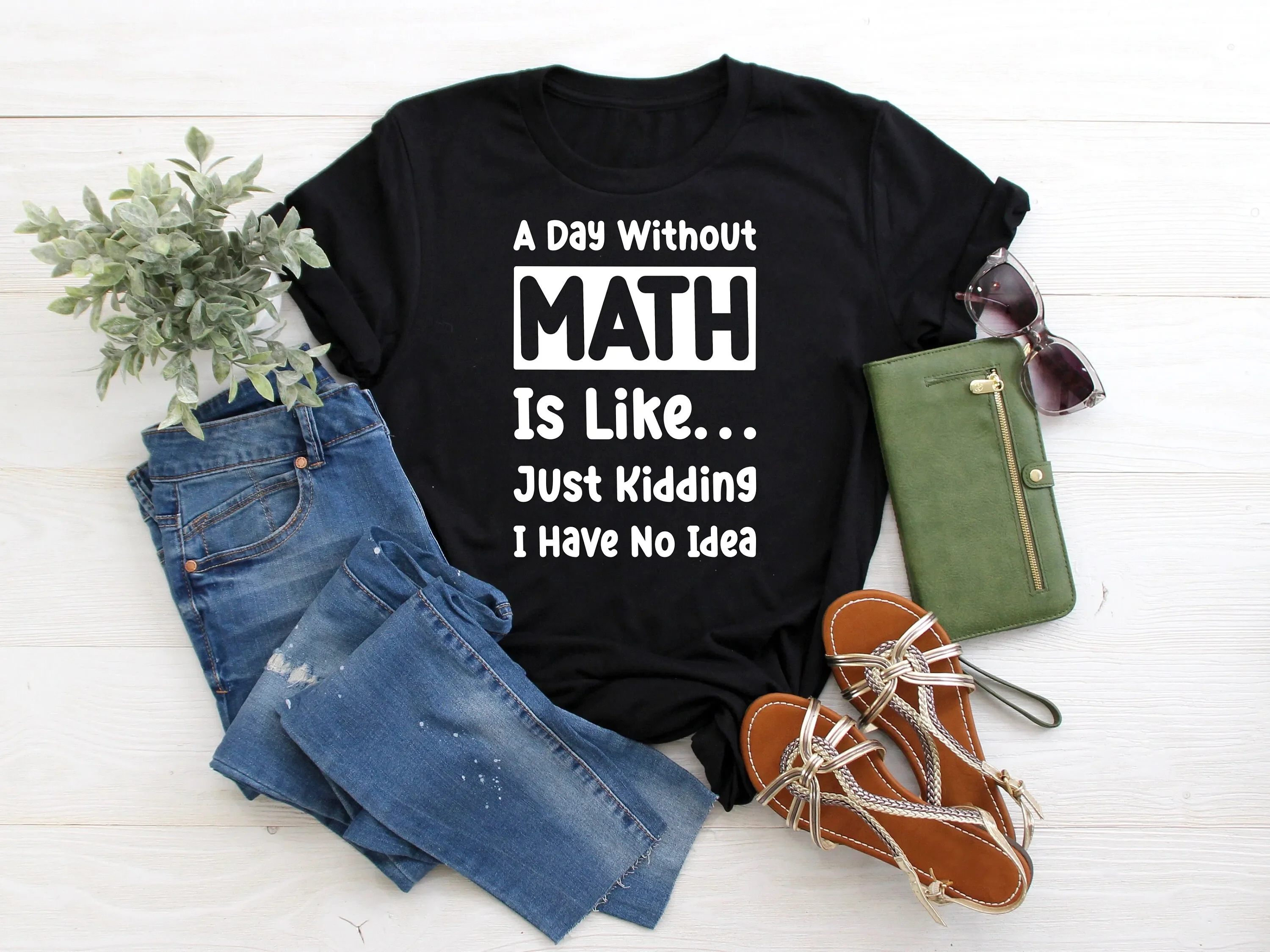 Funny Math Teacher T Shirt A Day Without Geek For Lover
