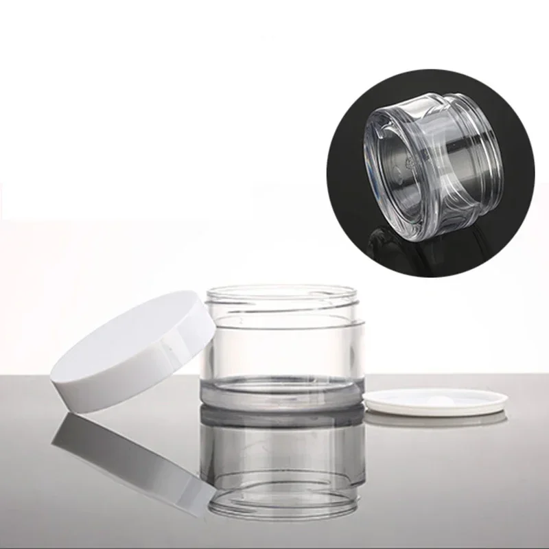 10Pcs 30/50/100/150/200/250ml Empty Cosmetic Bottle Cream Container Plastic Jar With Lid Skincare Makeup Travel Accessories
