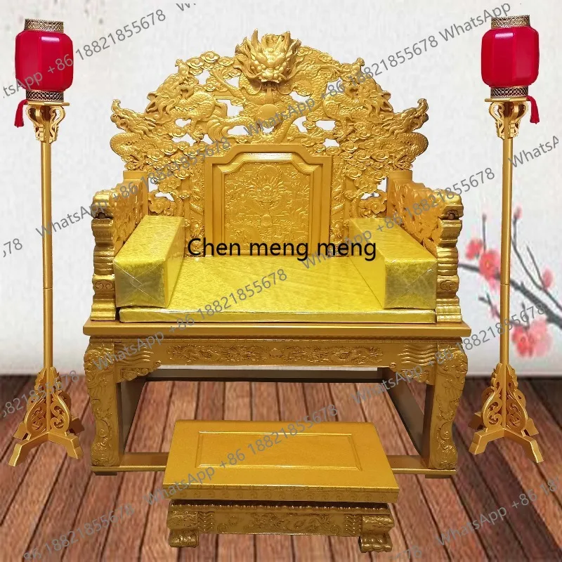 

Solid wood emperor throne Taishi chair palace meditation chair ancient architecture film and television framing photography